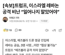 트럼프 ... 레바논 공격한 이스라엘 비난 ㅋㅋㅋㅋ