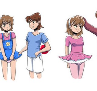 어린 소년 소녀가 서로의 성별이 TS되는 만화