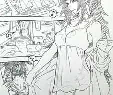 귀멸) 여자가 속옷만 입고 있는데 남자가 쳐들어오는 만화.manga