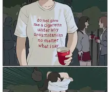 금연을 하면 땀이 많아지고 아무데서나 옷을 벗게된다는 만화