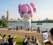 한강에 나타난 도로롱