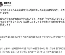 호텔에 같이 들어갔다고 ㅅㅅ에 동의 한 적은 없다.