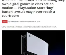 Sony "디지털 게임을 구매해도 소비자 소유는 아님, 이용권을 받는거임"