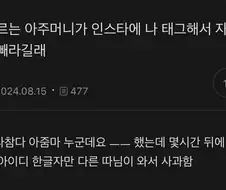 모르는 아줌마가 인스타로 나 자꾸 살빼라고 함 ㅡㅡ