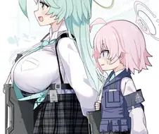 (블루아카)유메 가슴에 고생하는 호시노