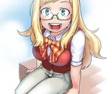 한 애니 극장판의 금발 거유 안경 히로인.manga