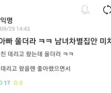 남녀 차별 심한 아버지