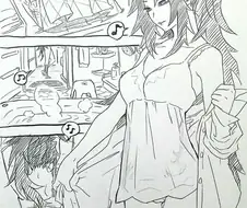귀멸) 여자가 속옷만 입고 있는데 남자가 쳐들어오는 만화.manga