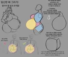 임신한 배 그리는 방법
