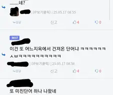 ㅇㅇ : 이건 또 어느지옥에서 건져온 단어냐ㅋㅋㅋㅋㅋ