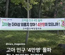 고아 인구 4만명 돌파 축하 플랜카드