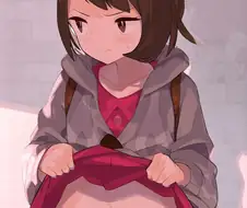 후방)포켓몬 배틀에 이겨서 팬티를 보여달라고 했다