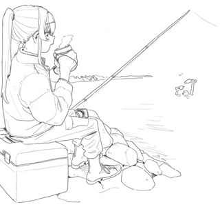 블루아카)우이와 낚시하는 센세.manwha