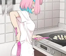 @)군만두 굽는 리아무