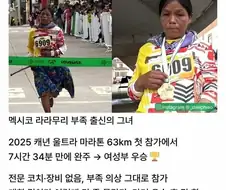 14시간 걸어와서 63km 마라톤대회 우승한 여자