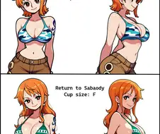 [원피스]점점 커지는 나미의 거유