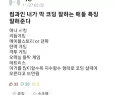 코딩 잘하는 사람 특 애니 프사임