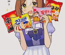 말딸) 한국 라면에 꽂힌 우마무스메.