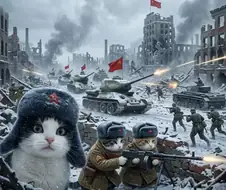 스탈린그라드에서 독일에 맞서 싸우는 쏘련냥