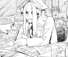논문 쓰느라 피곤한 젊은 여성박사.manga