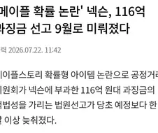 또또또 연기된 넥슨 메이플 과징금 사건