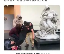 미술관에서 행위예술을 한 남자들