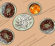 탕수육 소스를 부어버리다