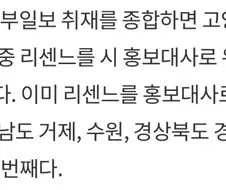 리센스 고양시 홍보대사 임명 될거라네
