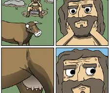 인간이 우유를 처음으로 먹기까지 10초전.Manga
