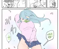 노팬티 여고생이 엉덩이 노출하는 만화