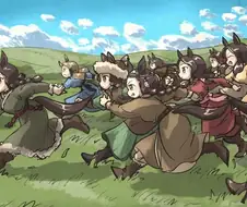 "유럽에 있는 로마제국을 향해 뛰어가는 훈족 우마무스메들"