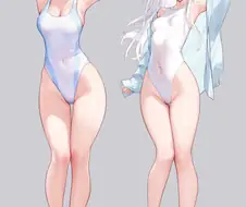 후방) 수수하게 야한 수영복