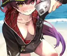 버튜버) 바다에서 속옷노출탈의 방송을 하는 센쵸.manga