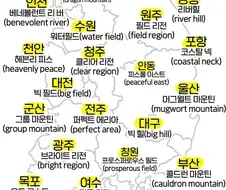조선의 지도를 영어로 번역하면 생기는 일