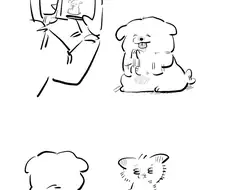 강쥐랑 아깽이가 돈 모아서 케이크 사는 만화