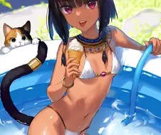 태닝 고양이녀