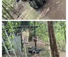 홍수나서 침수된 서바이벌 게임장
