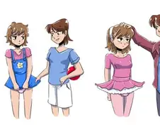 어린 소년 소녀가 서로의 성별이 TS되는 만화