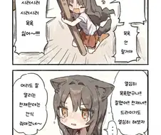 목욕을 거부하는 고양이 만화