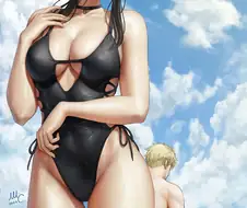 (간첩가족)바다에 놀러온 포저 가족