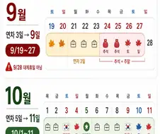 다가오는 10월 황금연휴에 대처하는 프로 직장인과 아닌 자