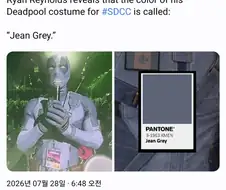 MCU) 데드풀이 SDCC에 입고 나온 복장 색명칭