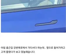 출근시간에 자고 있는 테슬라 운전자