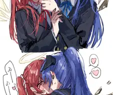 명일방주)백합)사이좋은 학생들의 모습.manga