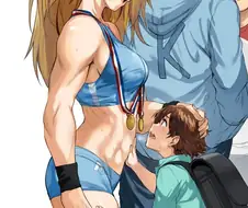 대충 쇼타가 근육 눈나 배 만져보는 짤.manga