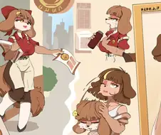 퍼리 인형옷 아르바이트를 하다가 TS당하는 만화
