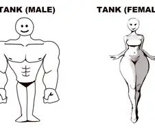 게임에서 탱크 남캐와 탱크 여캐의 차이