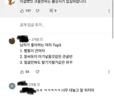 남자가 좋아하는 여자 TOP3