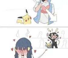 포켓몬. 지우빛나 응원과 부끄러움