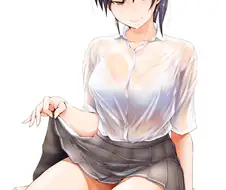 물에 젖은 교복 여고생.manga